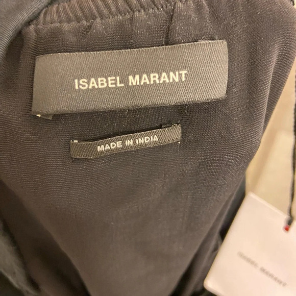 NWT Isabel Marant Tursanne Asymmetric Velvet Midi Skirt Black Size US 6 - Picture 9 of 9